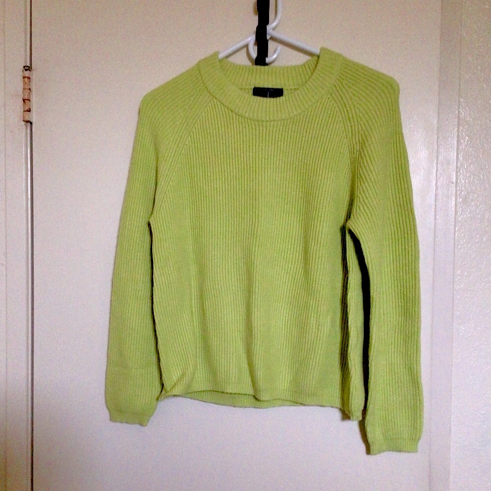 Tahari Lime Green Knit Sweater